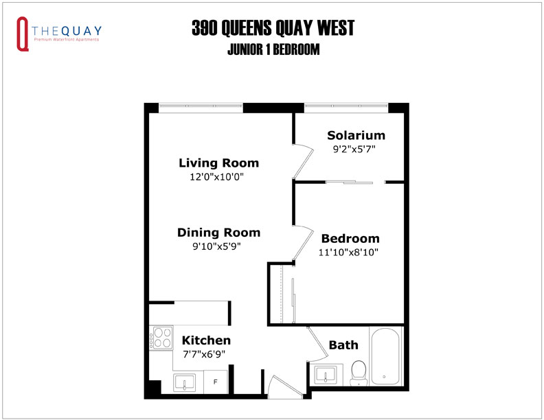 Junior 1 Bedroom Floorplan